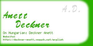 anett deckner business card